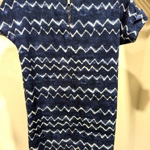 Blue and white T-shirt dress